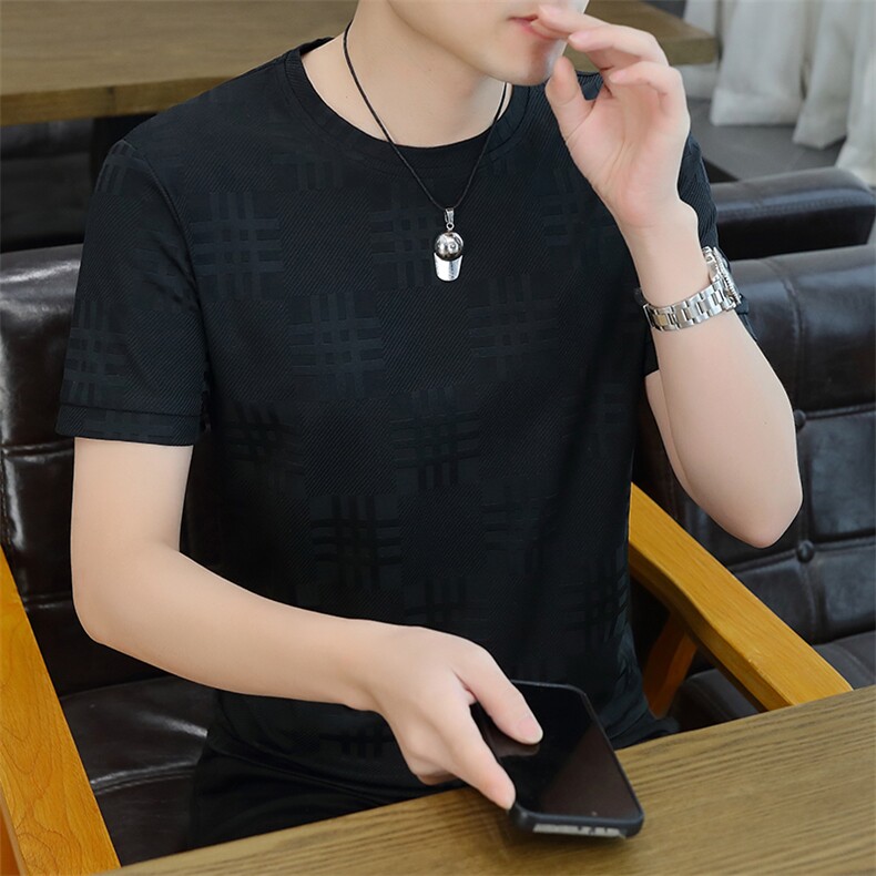低价跑量款现货主推不断货冰丝透气休闲百搭圆领短袖T恤男7822P27,男装T恤,电商B226