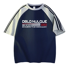 藏青色拼浅灰袖