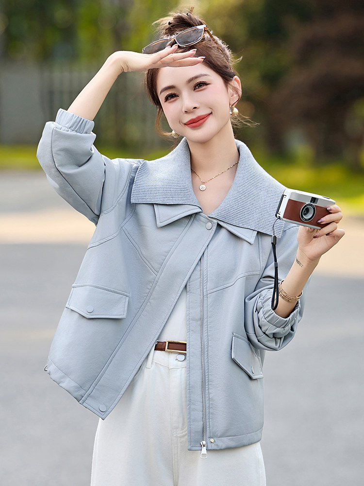 假两件皮衣外套女网红休闲范,女装皮衣,以桐