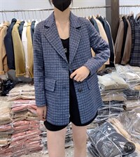 2021秋冬新款时尚气质双囗袋两粒扣百分百羊毛双面呢，其它，L·H·X