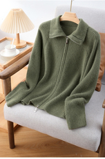 2025年秋季翻领元宝针羊绒开衫时尚百搭通勤简约休闲,女装羊绒衫,兰皓羊绒, 2025年秋季翻领元宝针羊绒开衫时尚百搭通勤简约休闲,女装羊绒衫,兰皓羊绒,