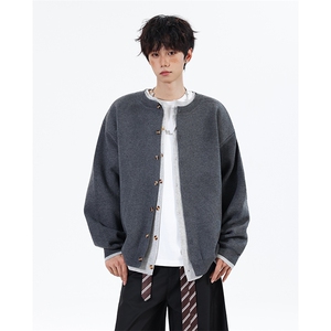 517A-8-M632-P88 高品质假两件开衫老钱风针织衫慵懒风毛衣现货图片
