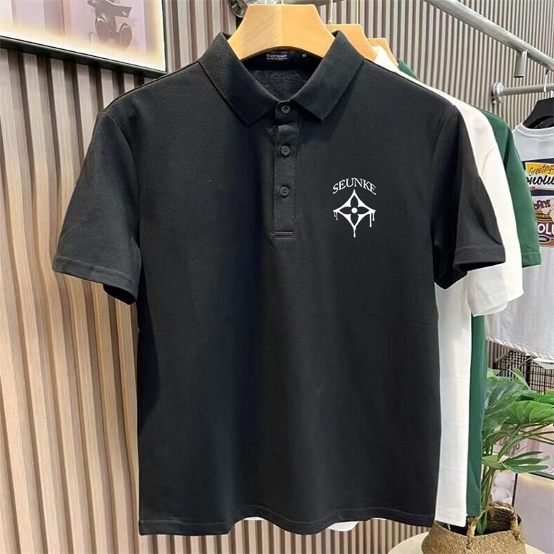 美式简约百搭男士翻领衬衫半袖夏季新款重磅潮牌polo衫短袖T,男装T恤,星座218-1（原230）