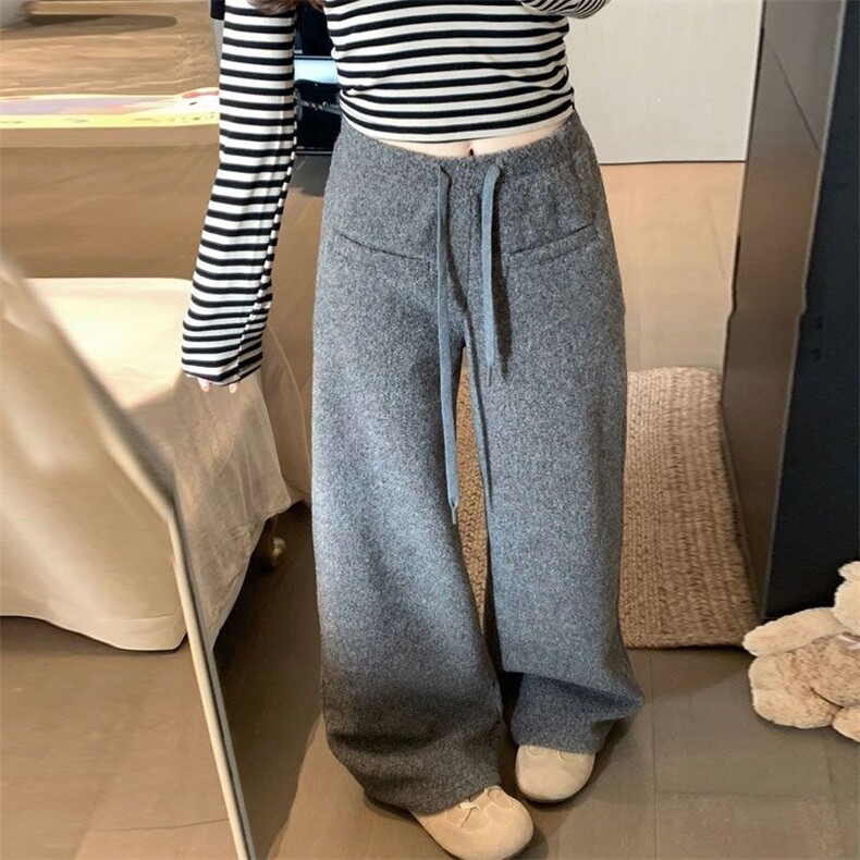 1506-1/KK32741/P52加绒加厚一字口袋休闲裤垂感休闲阔腿长裤男女,男装卫衣,星座1506-1
