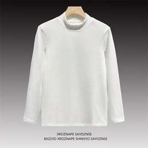 秋冬半高领打底衫男双面德绒长袖T恤大码m-5xl t52 P15图片
