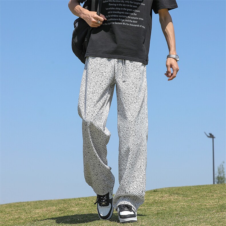 YK86043-P28控59.9 聚酯纤维 春夏垂坠感痞帅直筒休闲裤子男图片