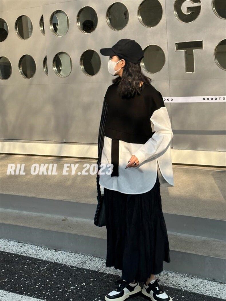 雷洛奇丽—2023春装拼接衬衫，女装衬衫，雷洛奇丽