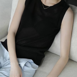 洋气百搭薄款微透宽松外穿吊带背心女夏季大码图片