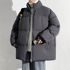 冬上新青少年加棉加厚棉服潮纯色简约连帽棉衣外套男女9979-P80，男装棉衣，电商A441-1