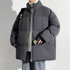 冬上新青少年加棉加厚棉服潮纯色简约连帽棉衣外套男女 9979-P80图片