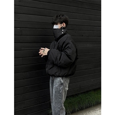 美式复古骑士盔甲羽绒棉服男秋冬季高级感cleanfit不规则高领棉衣，男装棉衣，星座910A