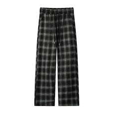 特批P45无差价2025秋季新款休闲磨毛搭格子直筒大码休闲裤男K5979，男装休闲裤，电商A001