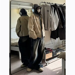 现货春秋复古小众水洗做旧牛仔外套男特律短款工装夹克JKB21-P85