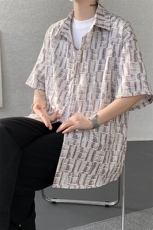 8XL-M花衬衫男款短袖夏季冰丝薄款花衬衣大码寸衫外套DC28013P38，男装衬衫，电商B312
