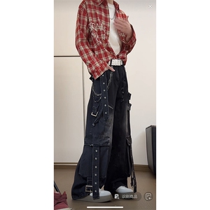 宽松工装牛仔裤男女同款长裤A55-P75图片