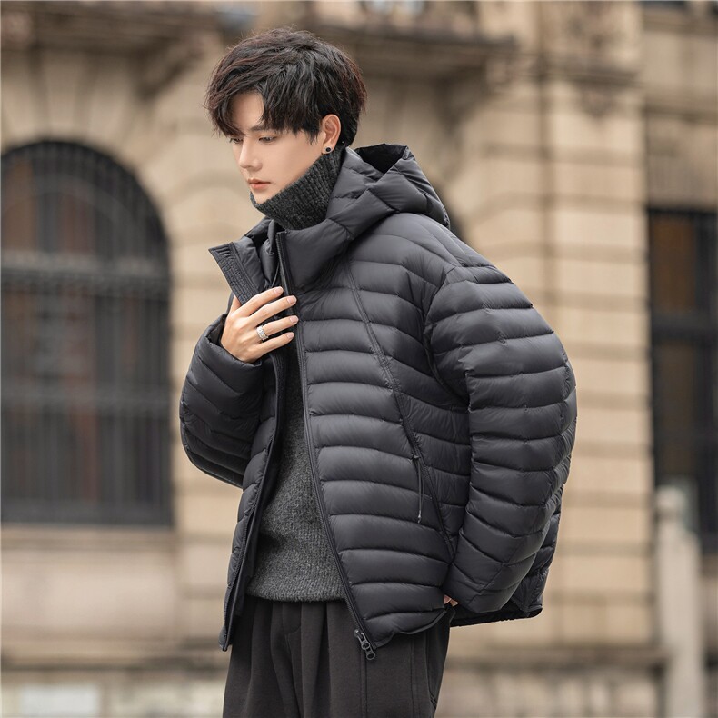 充绒210g加厚羽绒服冬季90白鸭绒连帽羽绒外套男2800-P475控898,男装羽绒服,电商A355（原A415）