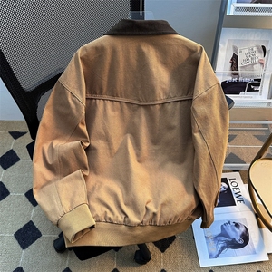 美式复古飞行夹克秋新款小众潮牌宽松简约帅气棒球服外套W80图片