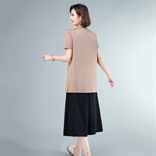 2021年夏季新款连衣裙女中长款短袖T恤半身裙子套装女休闲两件套，女装套装/套裙，简韵佳
