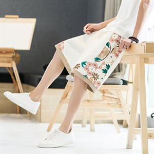 复古风刺绣工装短裤男潮牌宽松休闲百搭中裤松紧款，男装牛仔裤，星座816-2（原B366-1）