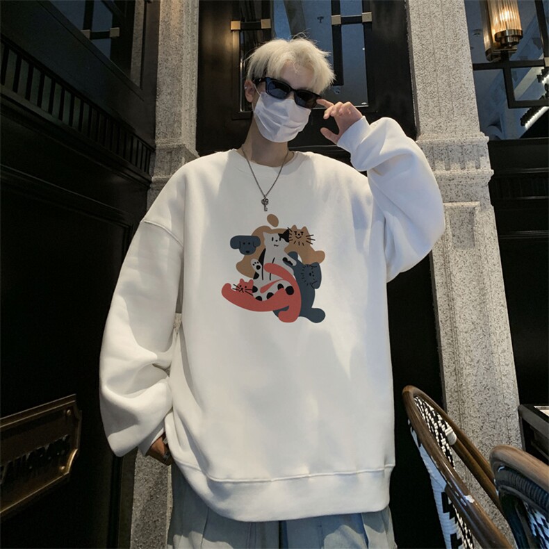 ！圆领卫衣男装港风长袖T恤男外套男WY257-特P23,男装T恤,电商B367