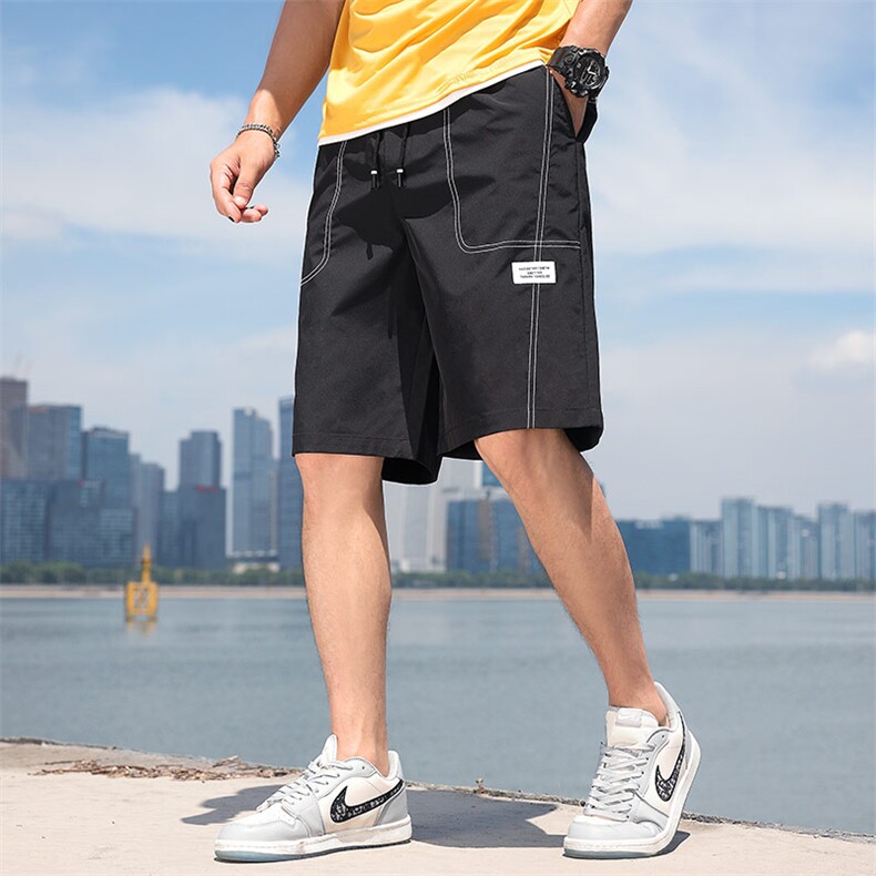 夏季新款短裤男宽松潮流港风百搭休闲五分裤运动短裤325-P20控48,男装牛仔裤,星座717