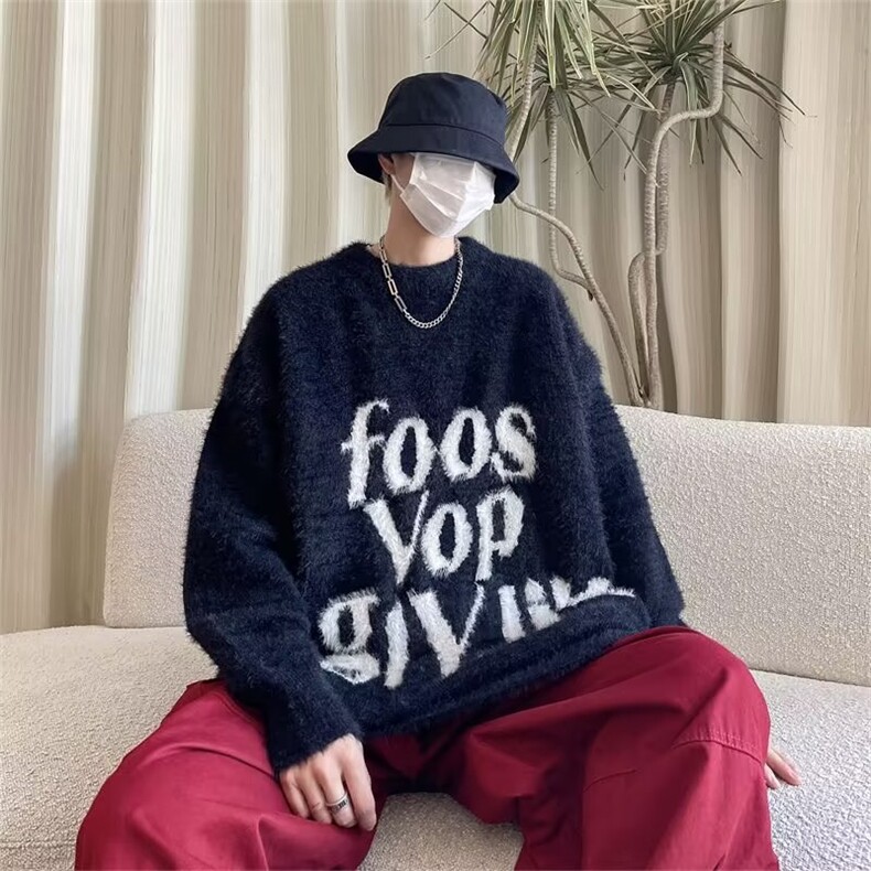 美式圆领毛衣男慵懒风休闲针织衫M5660P60,男装针织衫/毛衣,星座1116-2
