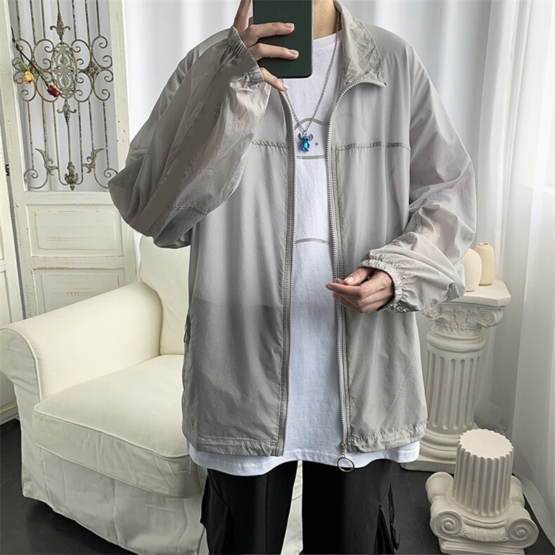 防晒衣男夏款潮流港风帅气宽松学院风休闲情侣外套F06-P35,男装夹克,星座308B-1