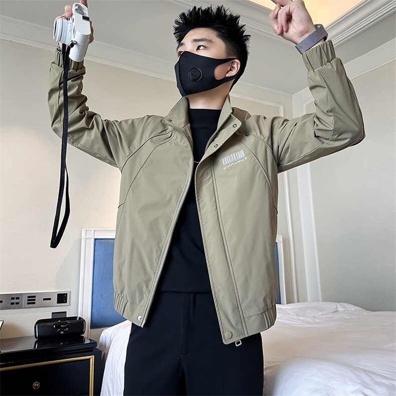 高级痞帅炸街男士立领夹克外套社会小伙店主风301C-JK17-P98控138,男装夹克,星座301C（原B323）
