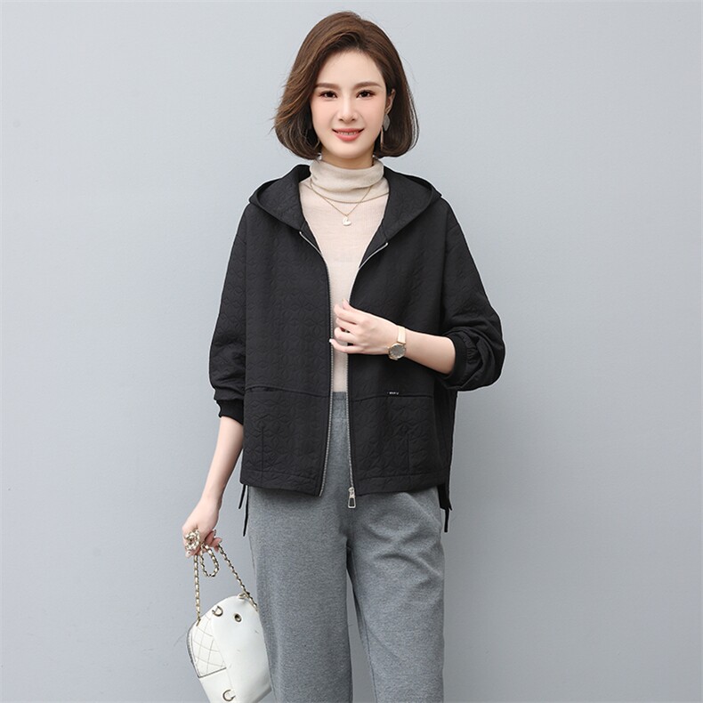 2024年春秋季新款潮韩版女纯色宽松显瘦休闲外套,女装短外套,独衣靓