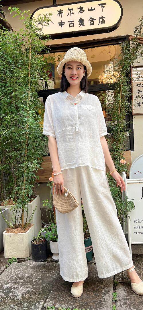 纯苎连衣裙小衫裤子裙子衬衣 时尚风 风淑女风休闲风，女装连衣裙，川哲