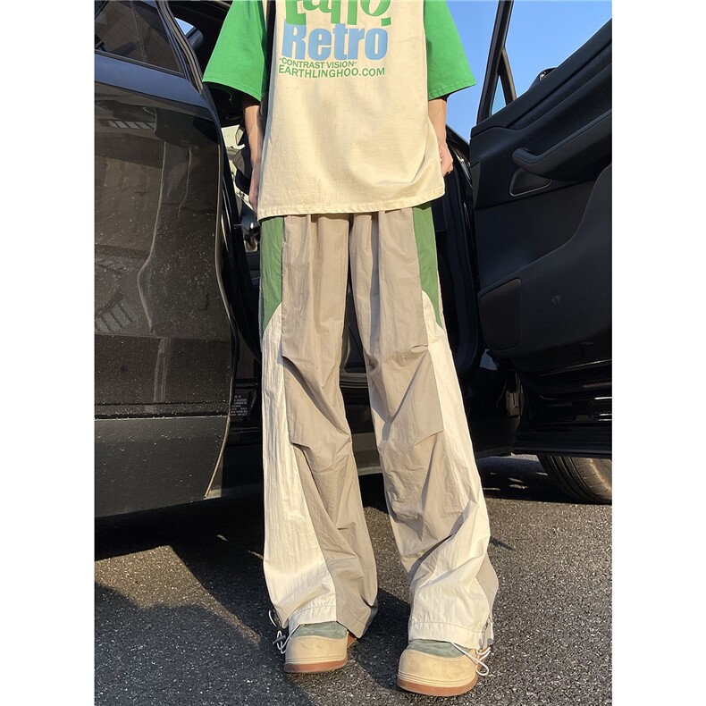 XZ612-K785-P55控79夏季伞兵裤运动街舞休闲裤撞色拼接速干裤,男装休闲裤,星座612
