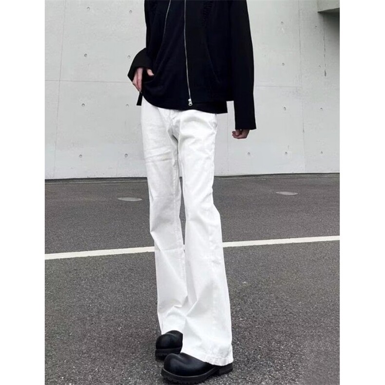 春季原创纯色修身微喇叭青年男士休闲弹力高街牛仔裤KS001,男装牛仔裤,星座1116A（原606A-3）