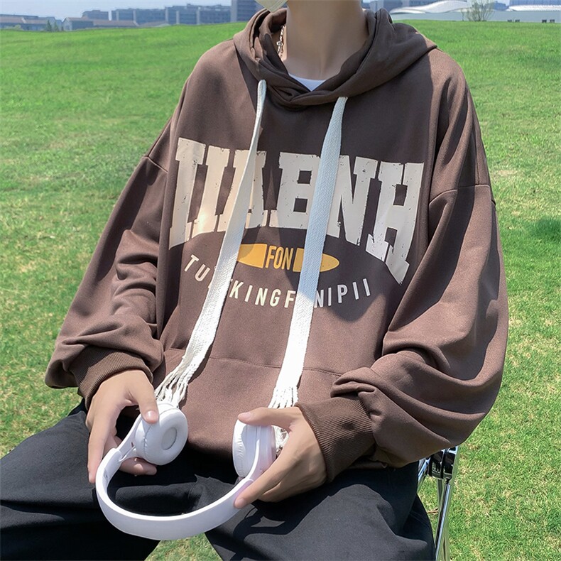 字母印花连帽卫衣男百搭宽松bf慵懒风秋季情侣休闲外套WY802-P36,女装短外套,星座1008-2