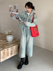 ZB305-款号5808牛仔七分裤套装P185K258，女装套装/套裙，浙宝305