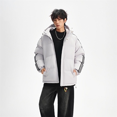 冬季潮流条纹五防立领加绒加厚棉衣情侣撞色棉服外套MY8899-p78，男装棉衣，星座610B-1