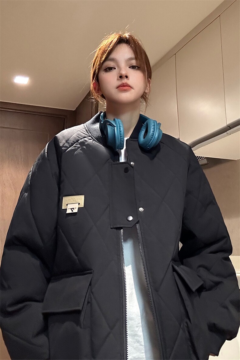 冬季2024大码港风棉衣棉服情侣装冬装男女中性宽松外套S273-P118,男装棉衣,电商A233-1