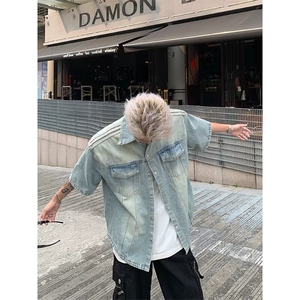 美式复古马甲外套男士潮流宽松工装复古马夹克图片
