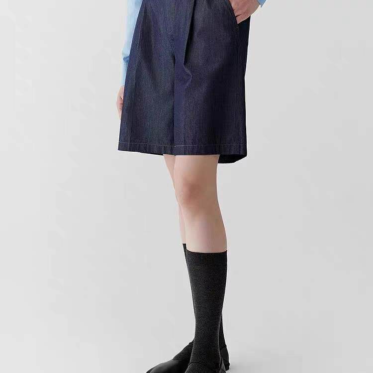 女装2025春季新款休闲百搭通勤棉弹轻薄牛仔短裤,女装牛仔裤,泰合衣坊