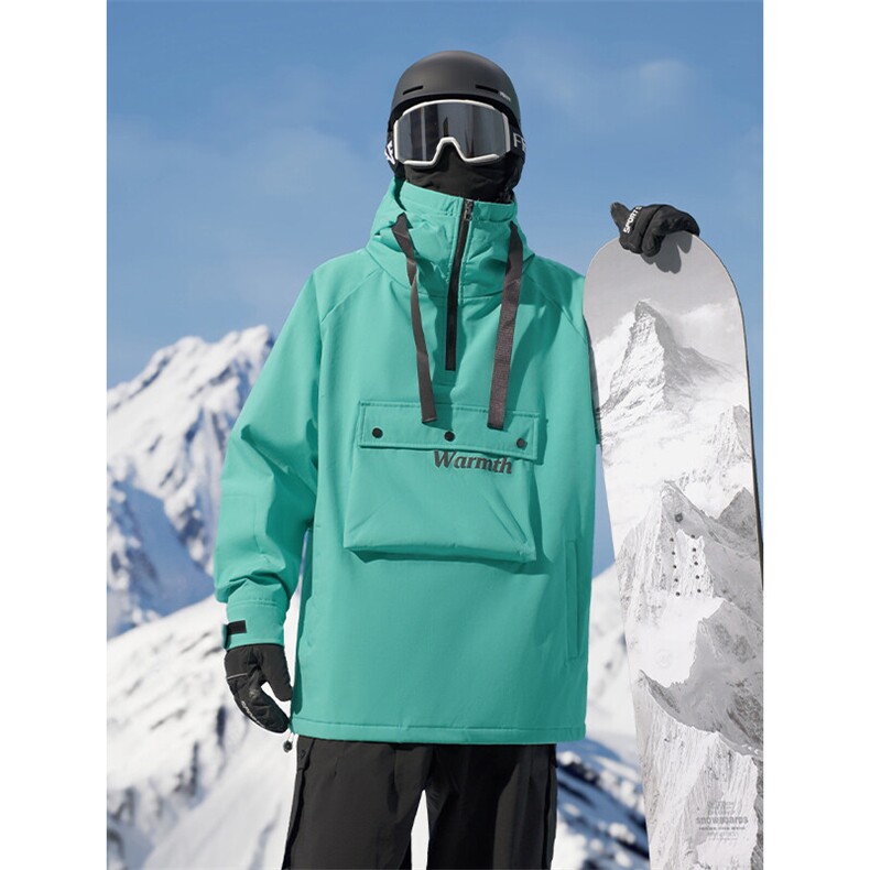 冬季户外运动单板大口袋滑雪服男加厚银狐绒防水防风外套M25-P175,男装棉衣,电商A001-1