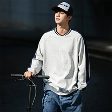 2025可二开美式复古撞色拼接纹提花V领冰丝速干球服TC3213-P35，男装T恤，星座717