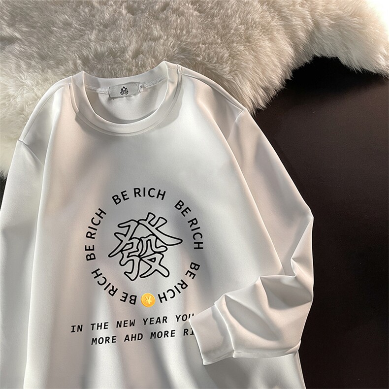 T4163-P25加绒款-P35简约帅气百搭长袖t恤男大码胖子卫衣,男装卫衣,电商A040