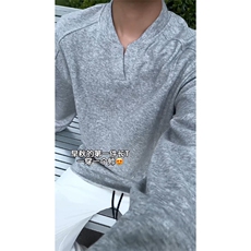 特批22数据款小v领美式T恤高品质长袖卫衣设计立体显瘦insCX3303，男装T恤，电商A128