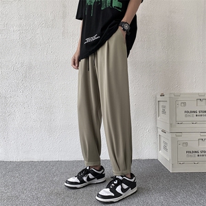 冰丝裤子男夏季薄款休闲长裤男士宽松潮牌九分运动裤男K0297-P35图片