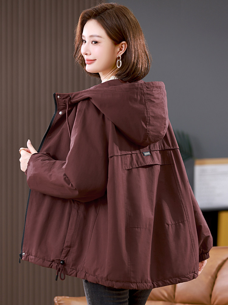 2025年冬季时尚潮流中长款休闲加绒加厚派克服,女装派克服,天丽