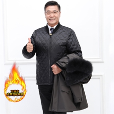 高品质男中老年可拆卸内胆真皮草兔毛狐狸毛派克服中长款外套，商品下架区，钱塘723