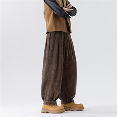 秋冬新品双面雪尼尔加厚大码休闲裤潮宽松盘扣纯色长裤K2602，男装休闲裤，星座305A（原312A-1）