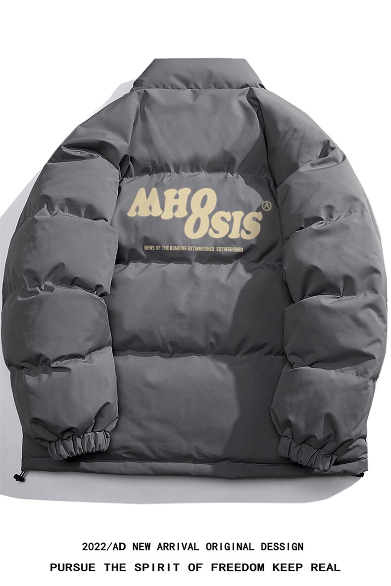 白底新款冬季时尚百搭宽松字母印花潮流棉服外套MY2055P85控118,男装棉衣,电商A247-1