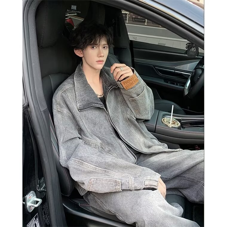 复古牛仔外套男女装春秋季宽松设计感上衣夹克男网图JN1234-P78,男装工装外套,星座302B-3