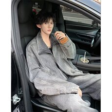 复古牛仔外套男女装春秋季宽松设计感上衣夹克男网图JN1234-P78，男装工装外套，星座302B-3