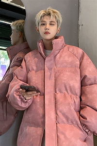 港风PU皮复古做旧设计钢印棉衣男MY77096P130控198抖控228图片